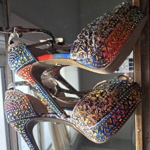 Colorful Embellished Women's Heels
